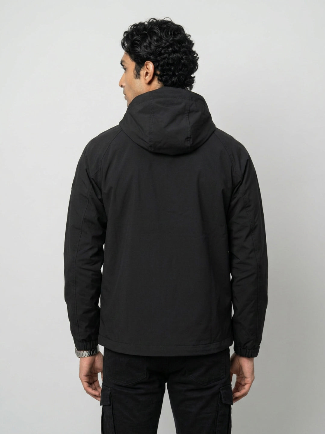 Men Jacket Black Regular Fit