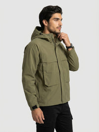 Men Jacket Green Regular Fit