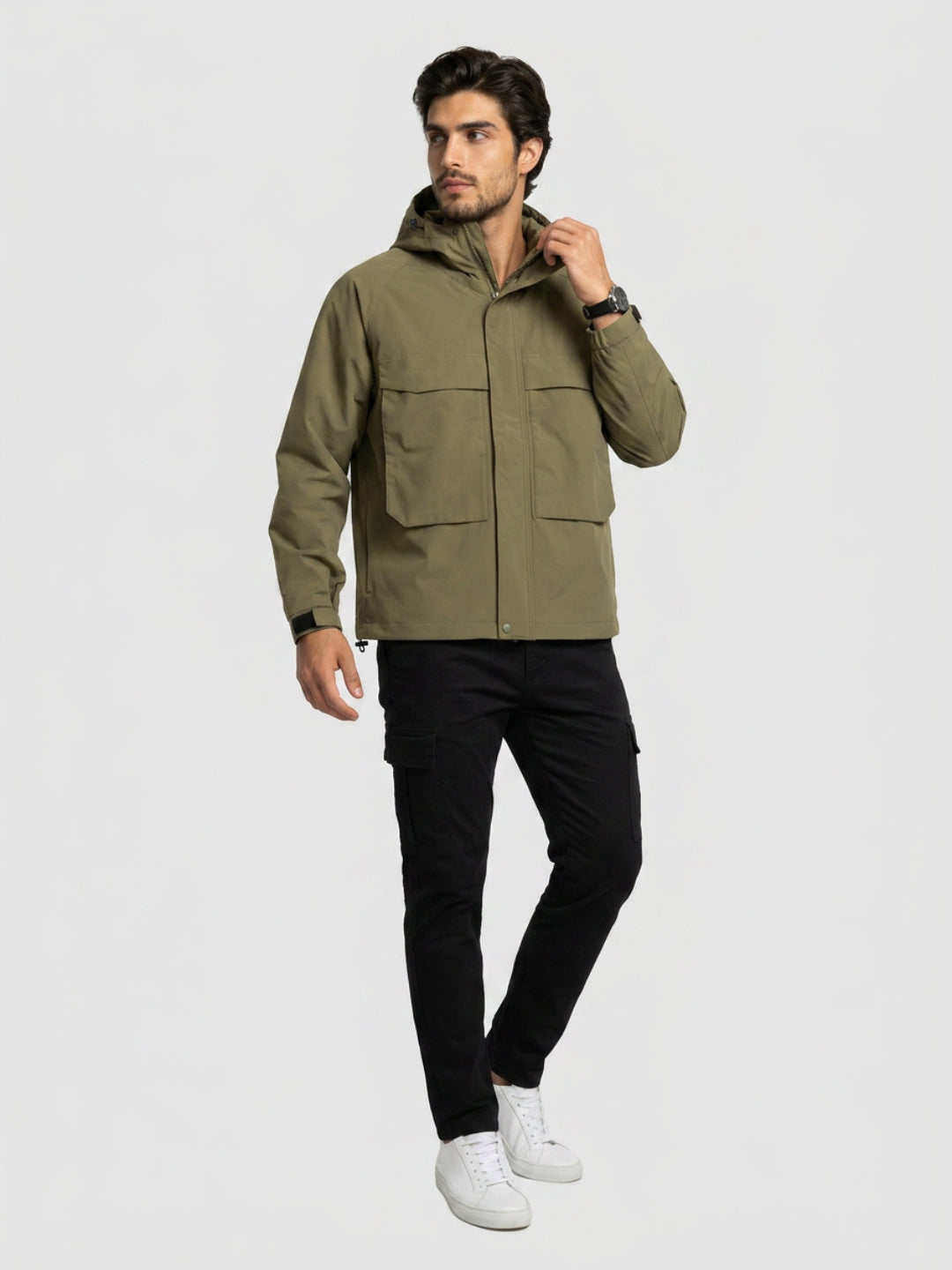 Men Jacket Green Regular Fit