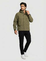 Men Jacket Green Regular Fit