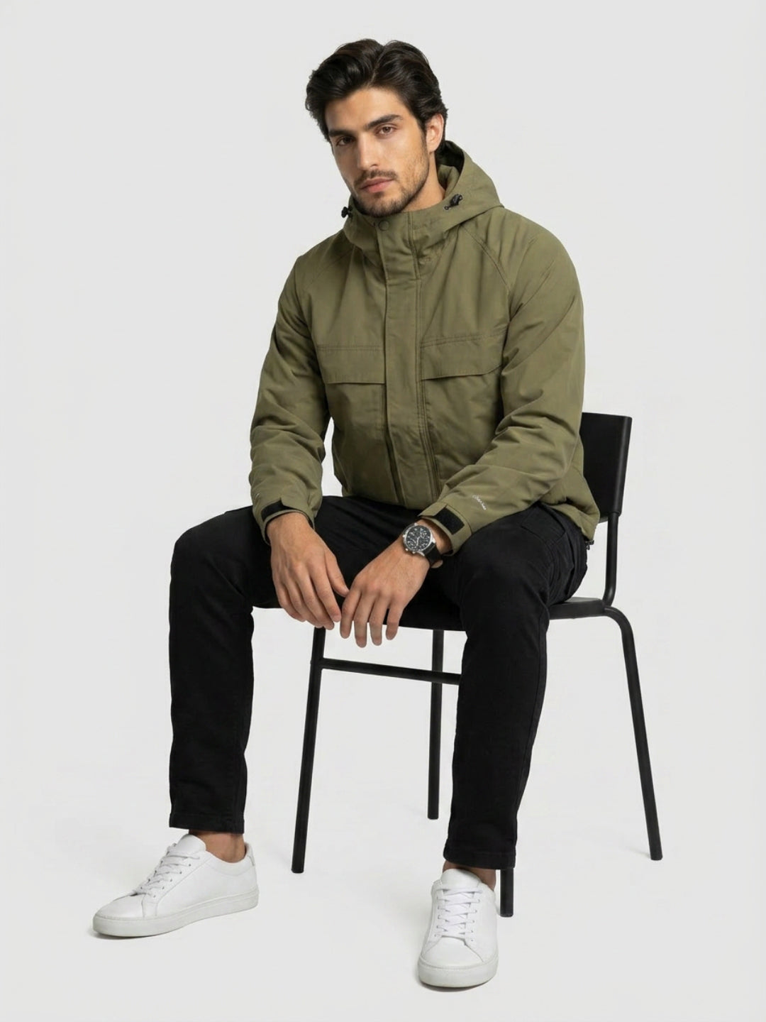 Men Jacket Green Regular Fit