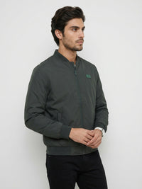 Men Jacket Green Regular Fit
