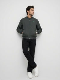 Men Jacket Green Regular Fit
