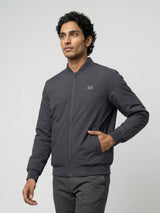 Men Jacket Grey Regular Fit