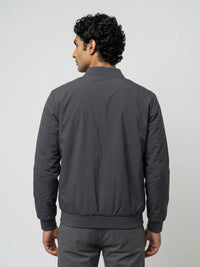 Men Jacket Grey Regular Fit