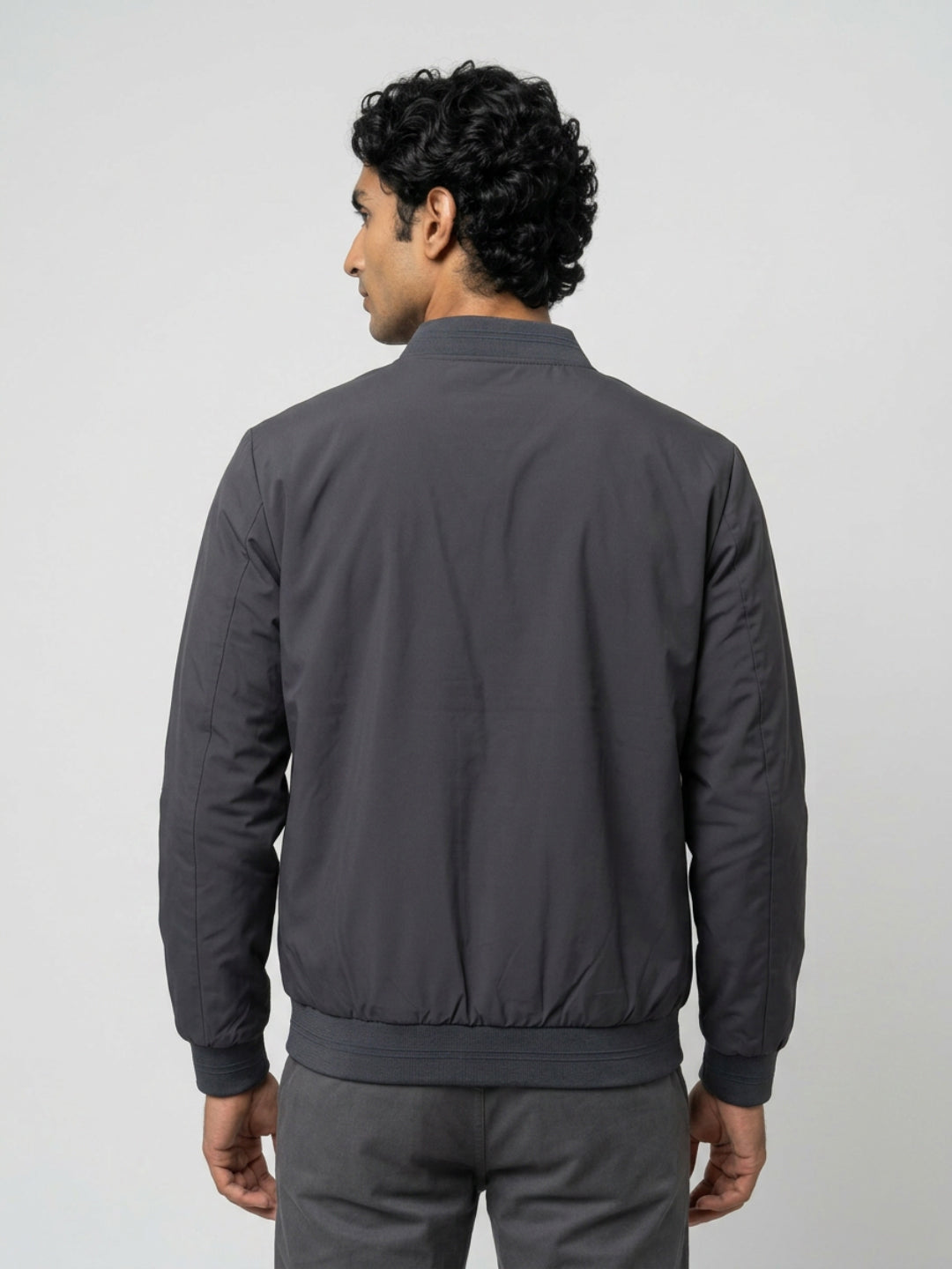Men Jacket Grey Regular Fit