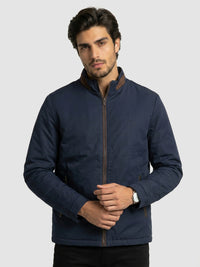 Men Jacket Navy Blue Regular Fit