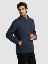 Men Jacket Navy Blue Regular Fit