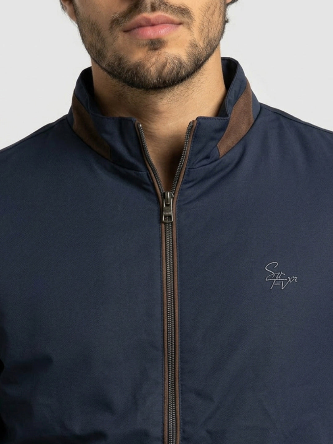 Men Jacket Navy Blue Regular Fit
