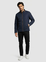 Men Jacket Navy Blue Regular Fit