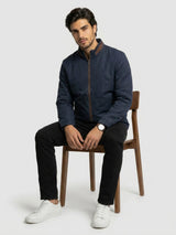 Men Jacket Navy Blue Regular Fit