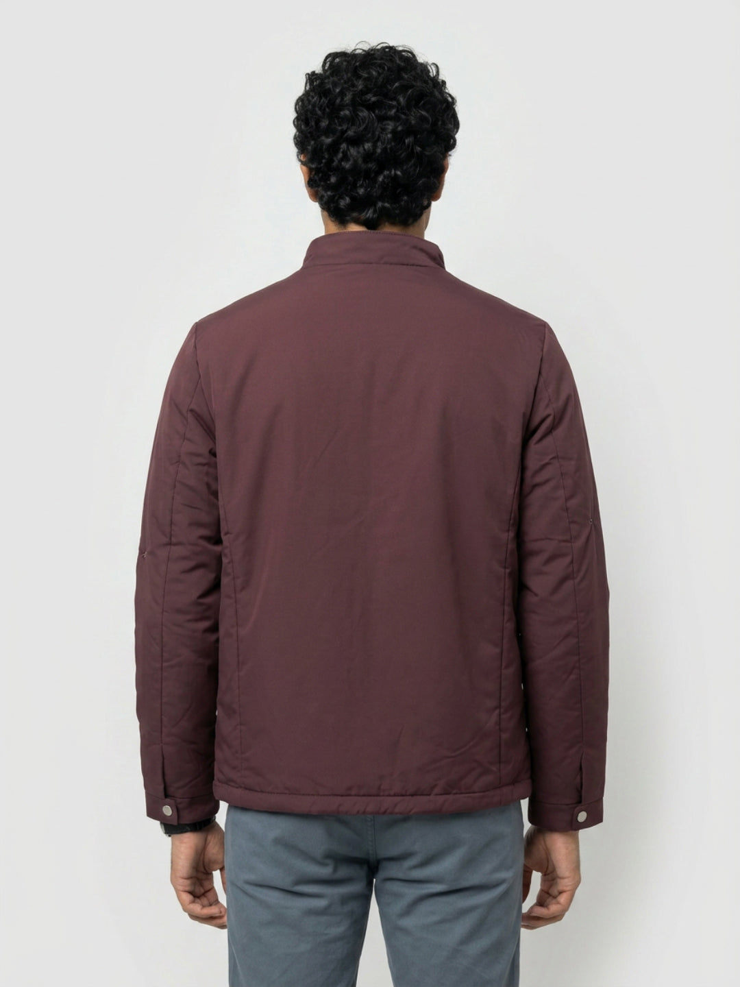 Men Jacket Maroon Regular Fit