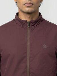 Men Jacket Maroon Regular Fit