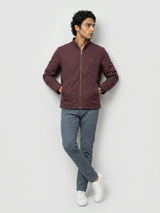 Men Jacket Maroon Regular Fit