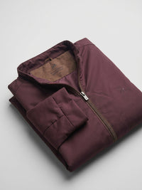 Men Jacket Maroon Regular Fit