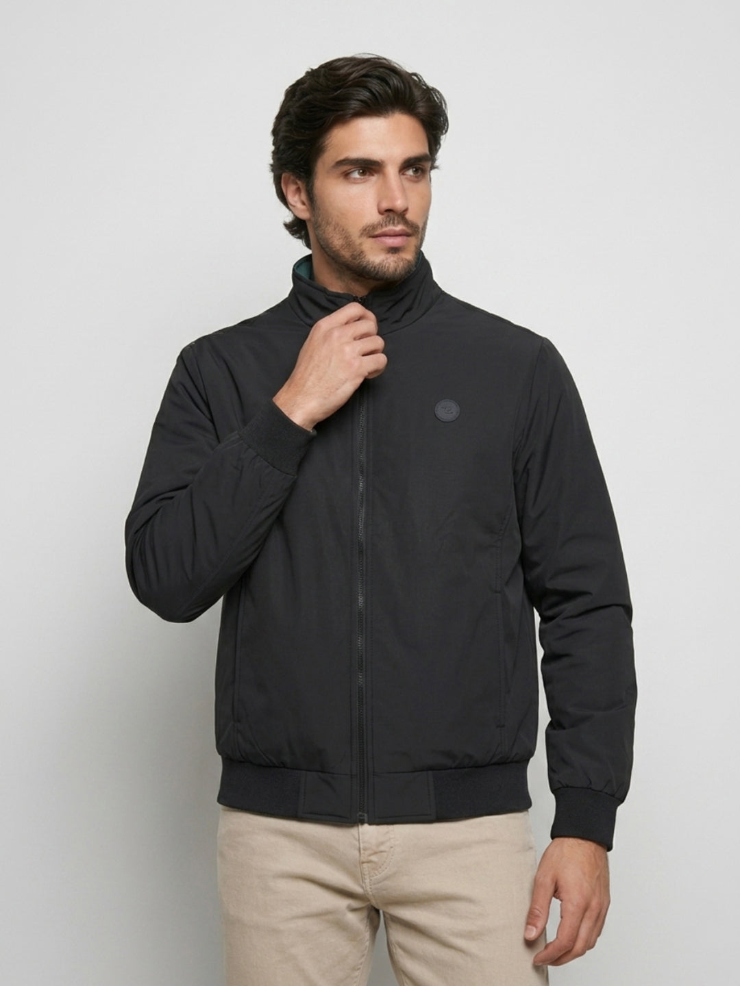 Men Jacket Black Regular Fit