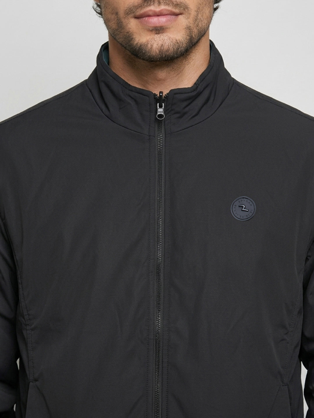 Men Jacket Black Regular Fit