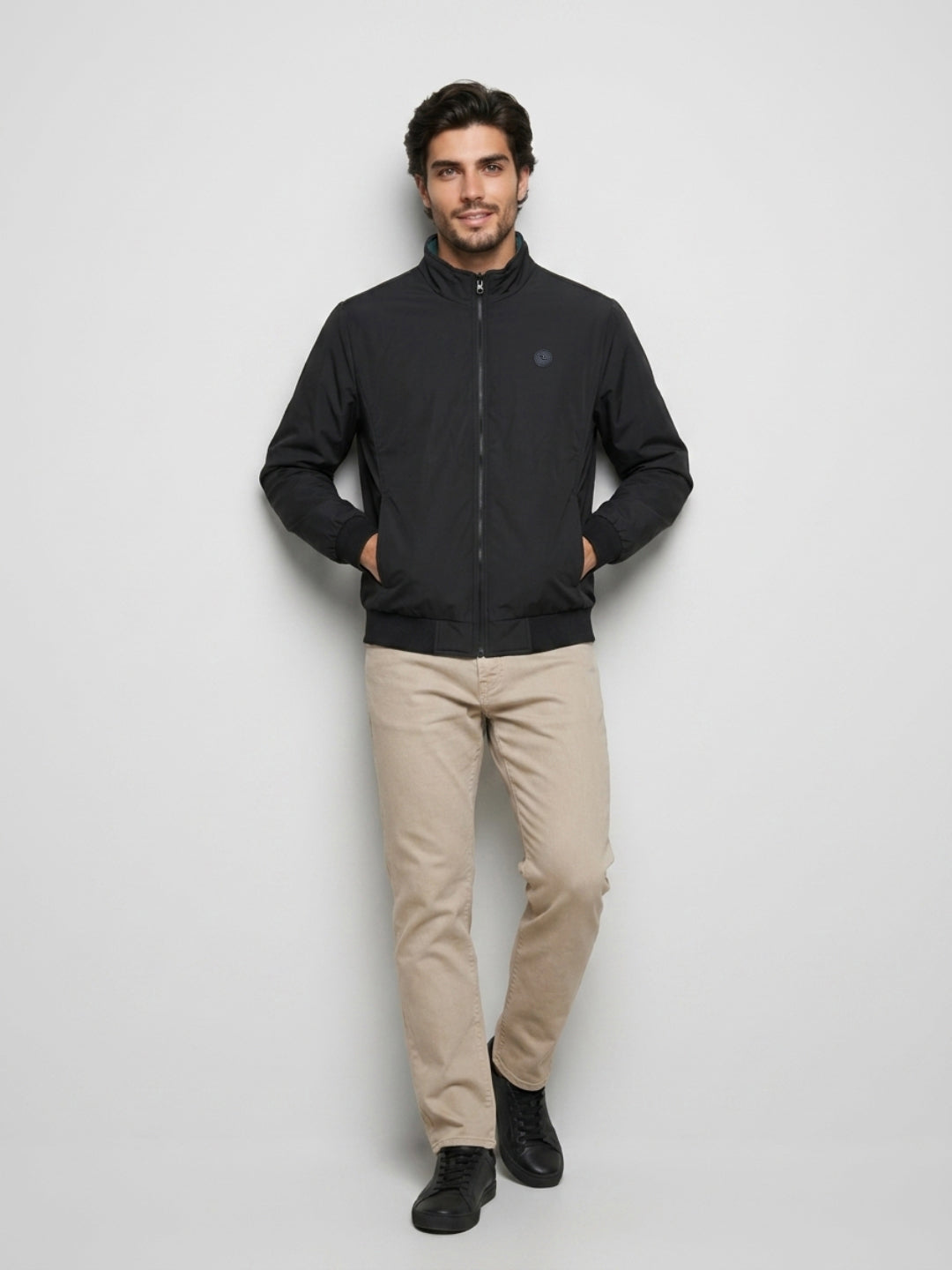 Men Jacket Black Regular Fit