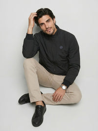 Men Jacket Black Regular Fit