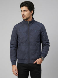 Men Jacket Navy Blue Regular Fit