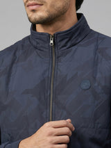 Men Jacket Navy Blue Regular Fit