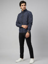 Men Jacket Navy Blue Regular Fit