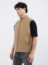 Men Jacket Khaki Straight Fit