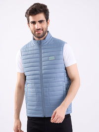 Men Jacket Grey Straight Fit