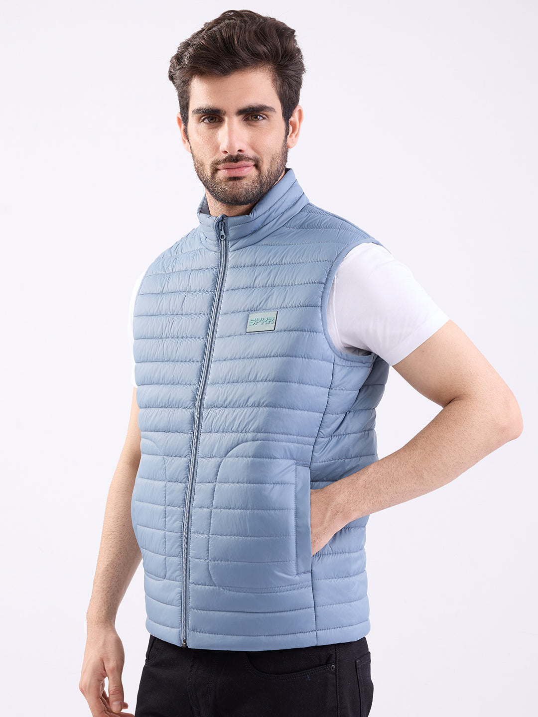 Spykar Steel Grey Straight Fit Casual Jackets For Men