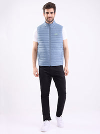 Men Jacket Grey Straight Fit