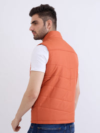 Men Jacket Orange Straight Fit
