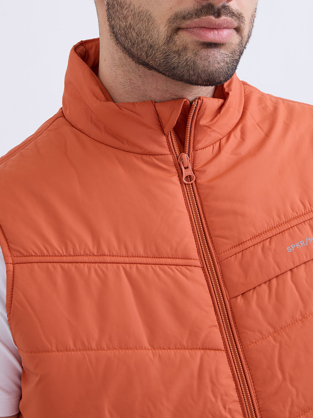 Spykar Burnt Orange Straight Fit Casual Jackets For Men