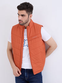 Men Jacket Orange Straight Fit
