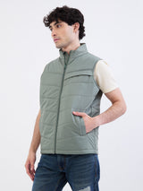 Men Jacket Green Straight Fit