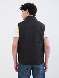 Men Jacket Black Straight Fit