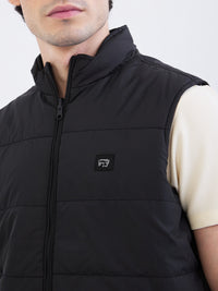 Men Jacket Black Straight Fit