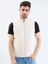 Men Jacket Off White Straight Fit