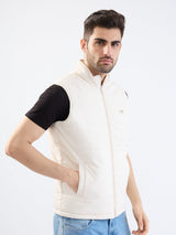 Men Jacket Off White Straight Fit