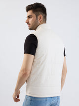 Men Jacket Off White Straight Fit
