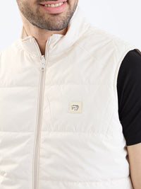 Men Jacket Off White Straight Fit