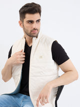 Men Jacket Off White Straight Fit