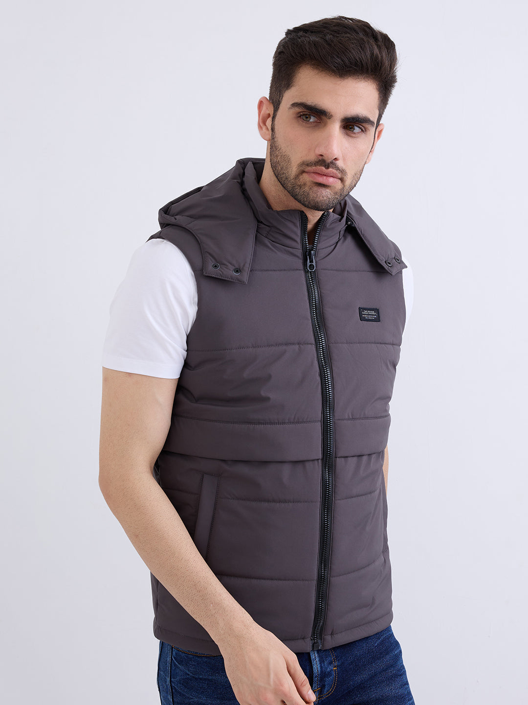Spykar Charcoal Grey Straight Fit Casual Jackets For Men