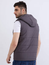 Men Jacket Grey Straight Fit
