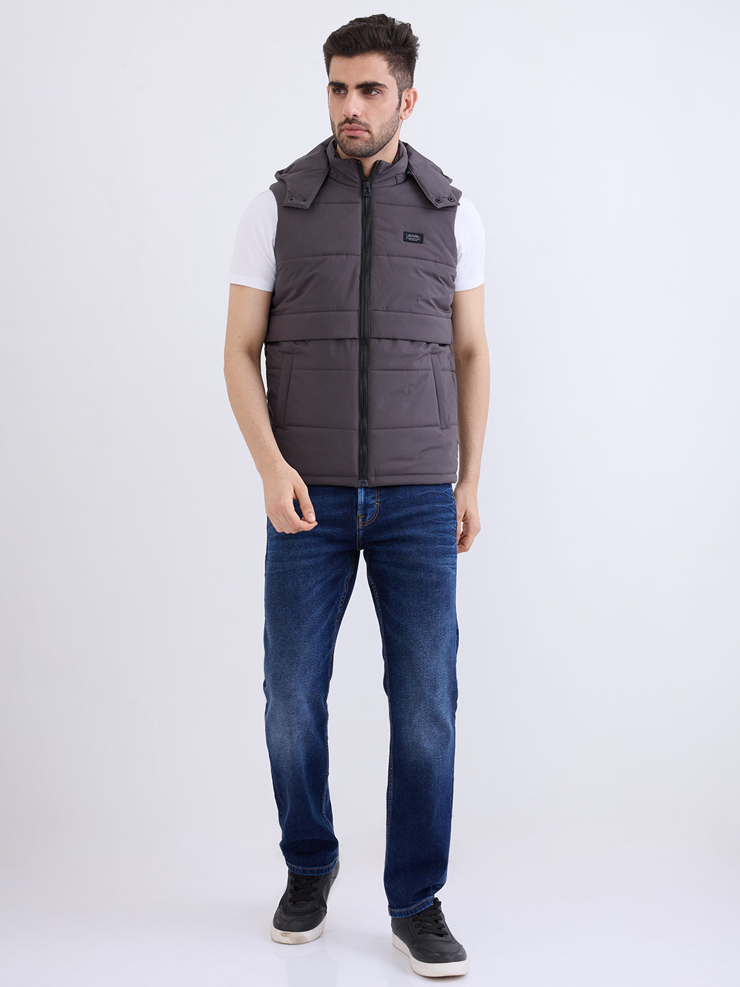 Spykar Charcoal Grey Straight Fit Casual Jackets For Men