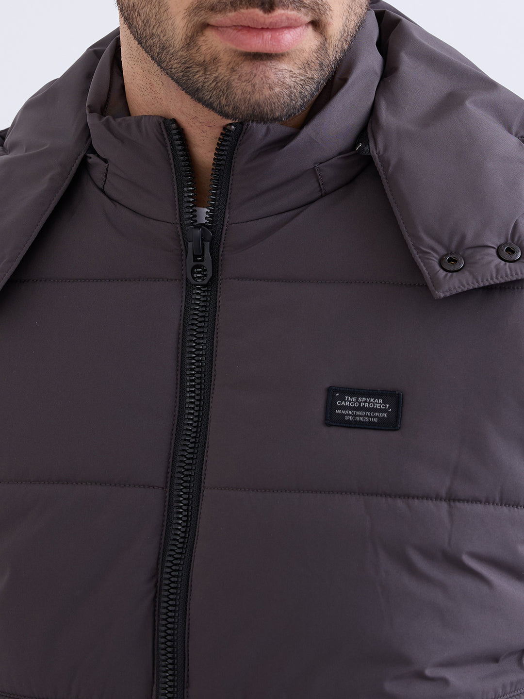 Spykar Charcoal Grey Straight Fit Casual Jackets For Men