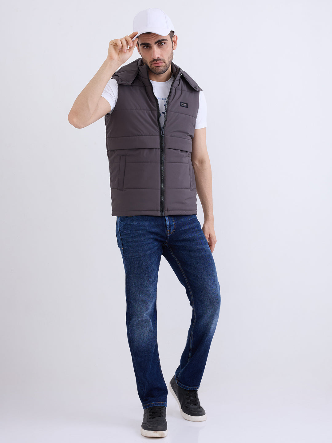 Spykar Charcoal Grey Straight Fit Casual Jackets For Men