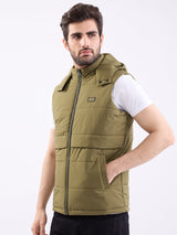 Men Jacket Green Straight Fit