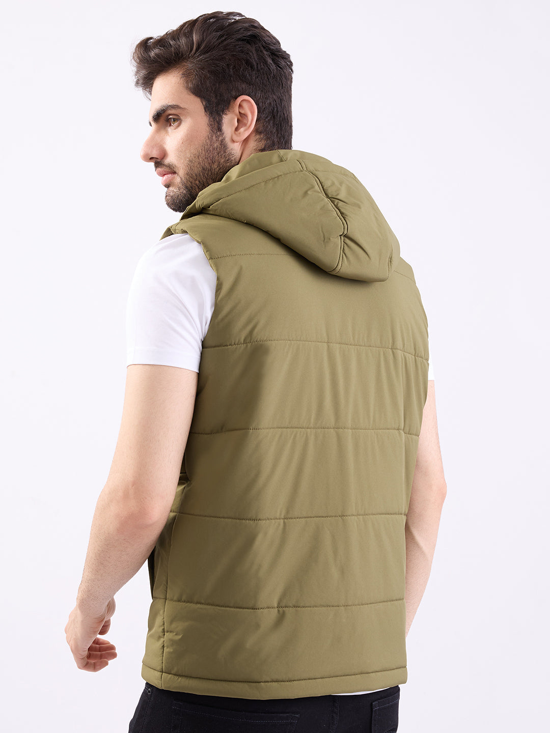 Spykar Olive Green Straight Fit Casual Jackets For Men