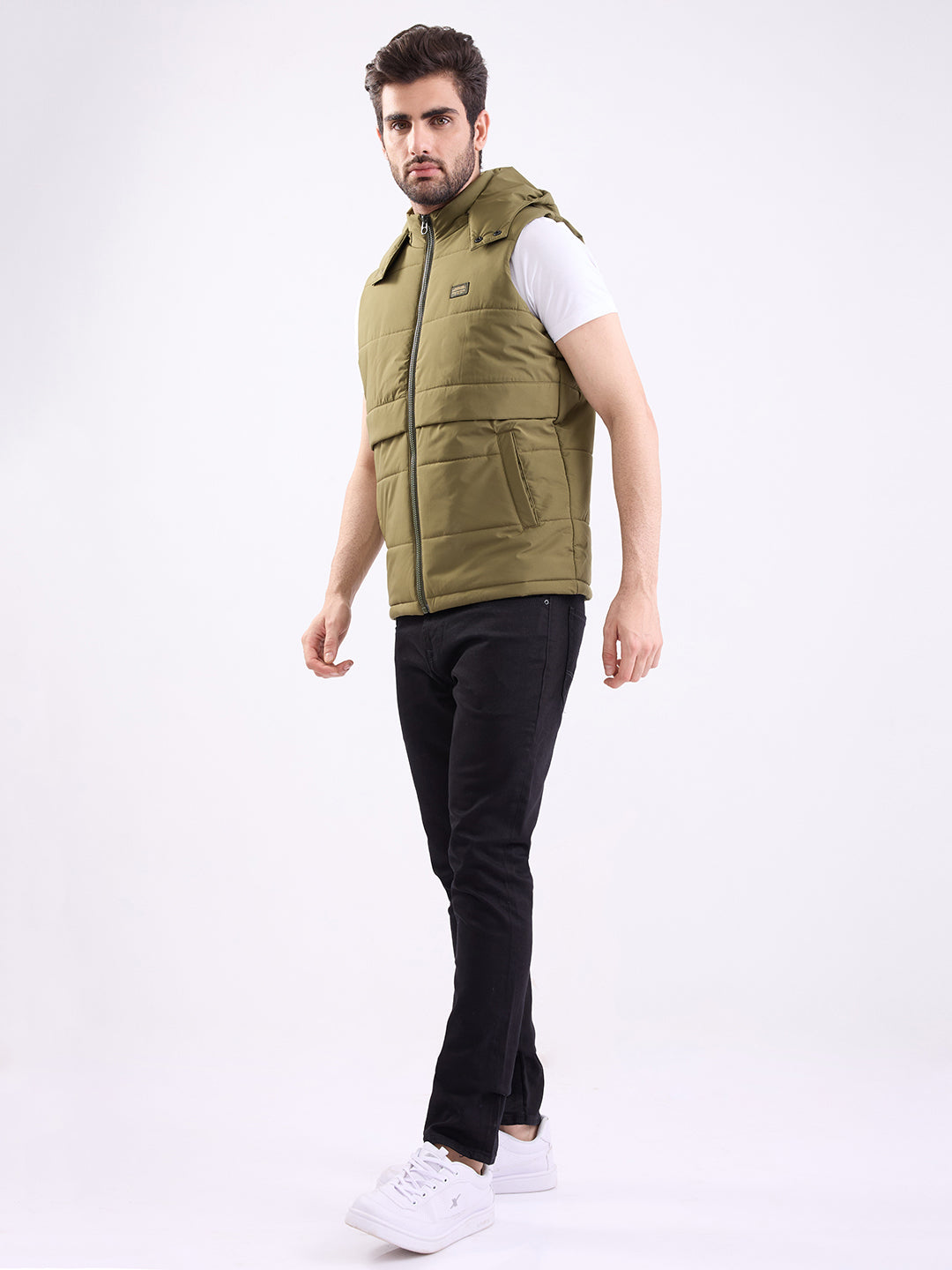 Spykar Olive Green Straight Fit Casual Jackets For Men