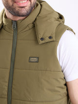Men Jacket Green Straight Fit